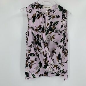DVF Diane von Furstenberg Daphne Caribbean Floral Lavender Fog blouse new XS